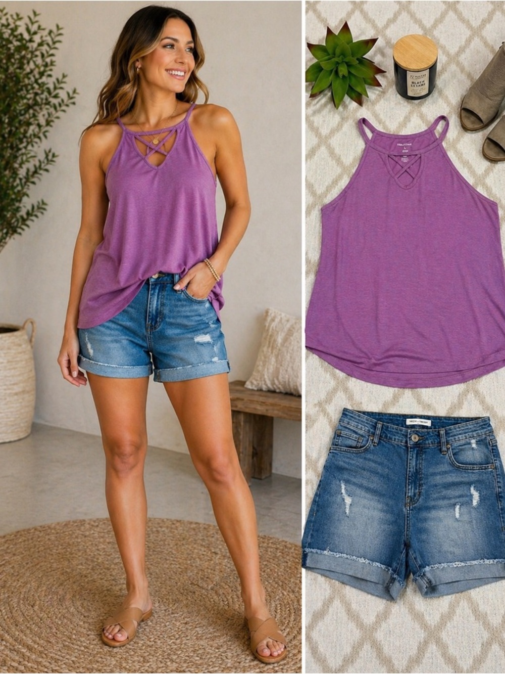 Truth + Theory High Rise Distressed Denim Shorts Rolled Cuff Summer